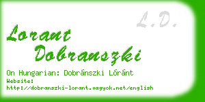 lorant dobranszki business card