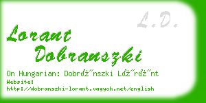 lorant dobranszki business card